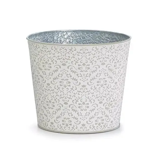 Foyer Large Outdoor Planters with Small Planting Pots Indoor&Outdoor Rectangular Flower Pots for Front Door Patio and Deck White
