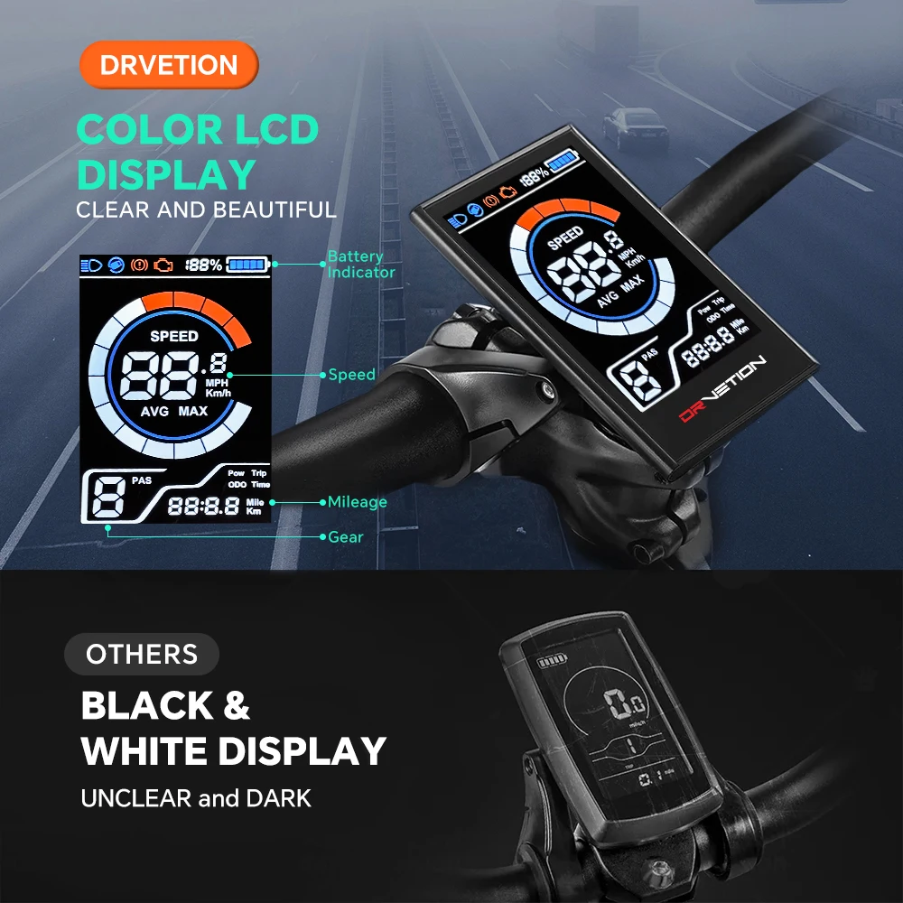 DrVetion At20 Black-Gray Electric Fat Bike 48V 750W up to 45km/h with 10AH/15AH/20AH Motor Options