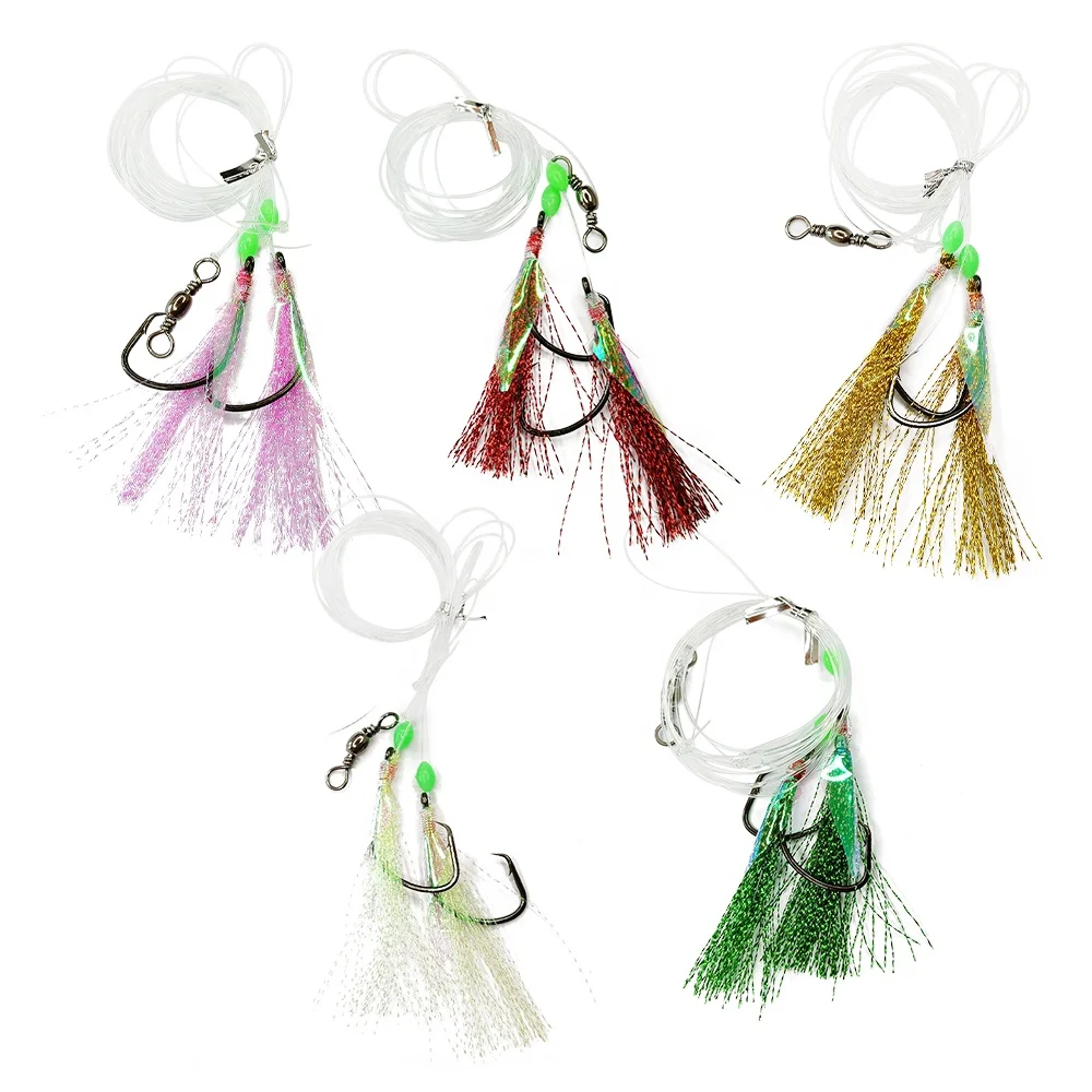 Seasky 3/0 5/0 7/0 Tuna Trolling Fishing Teaser Rig Bait Flasher