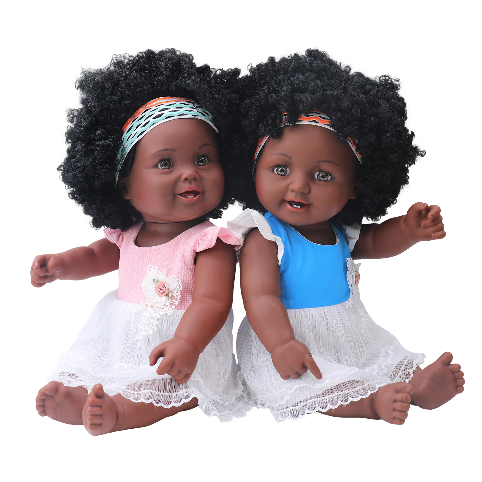TUSALMO Big Doll with Tulle Skirt Bandeau Ponytail Afro Hair Plastic  African Doll Baby Dolls for Kids - Main Image