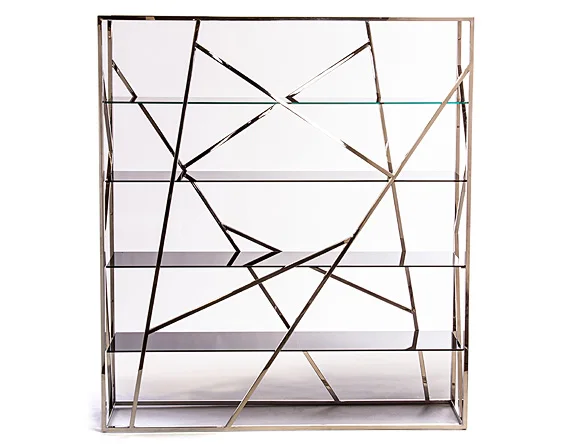 Event Furniture Metal Gold Glass Shelf Shelving Units Bar Back Display ...