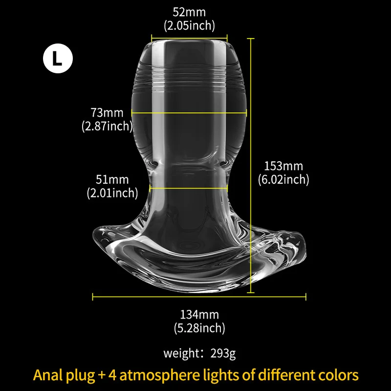 Wearable Hollow Anal Dilator Butt Plug With Light  Waterproof Anal Sex Toy  for Enhanced Pleasure in Multiple Sizes