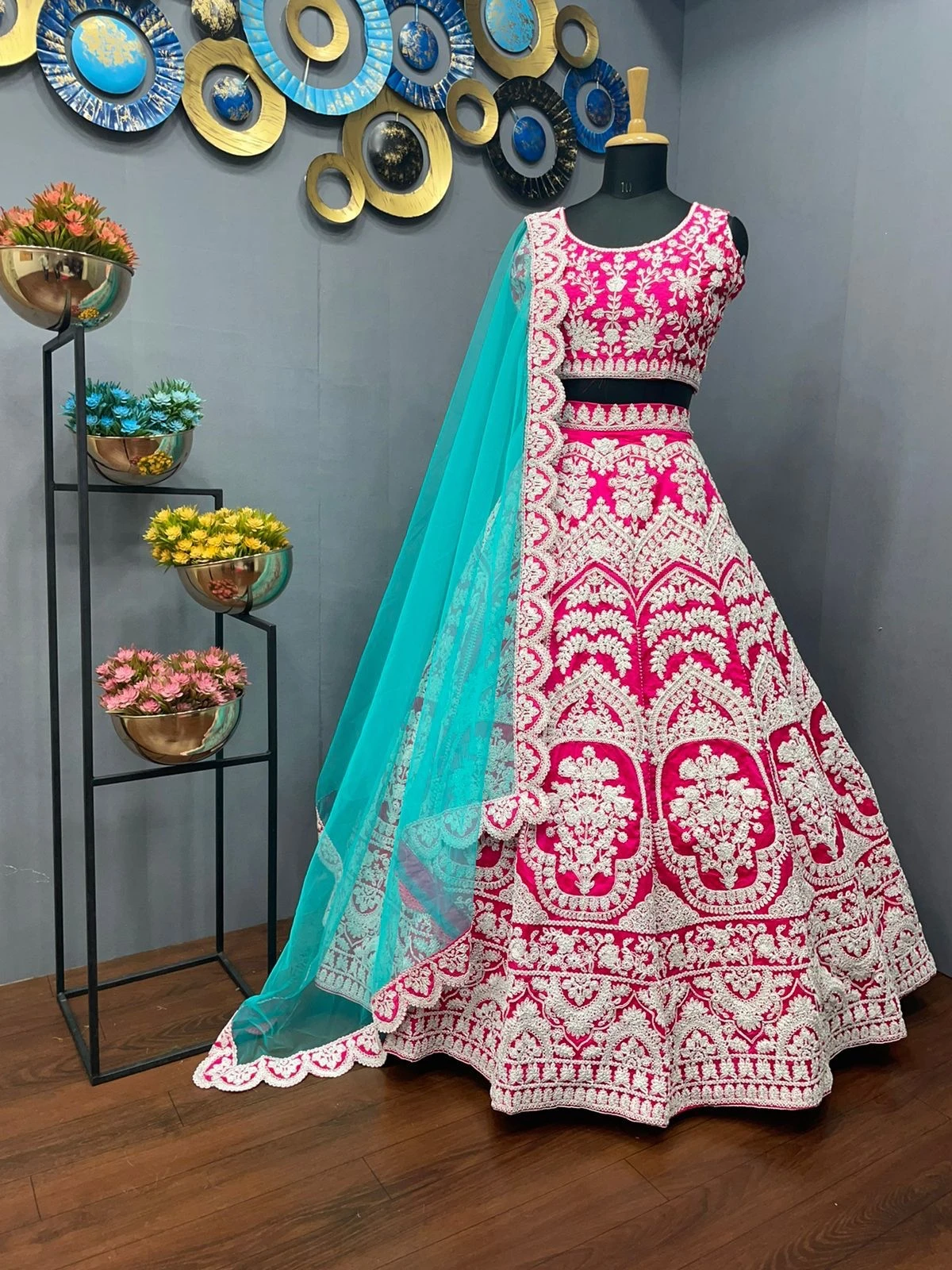 NEW LEVEL of BRIDAL VELVET HEAVY SEQUENCE WORK LEHENGHA CHOLI WITH EMBROIDERED DUPATTA for WOMEN WEDDING WEAR  INDIA SURAT