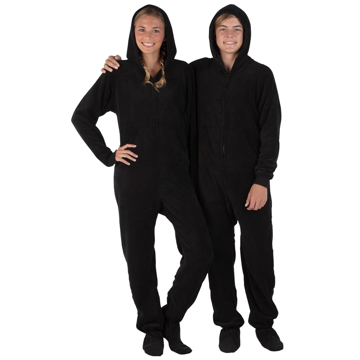 Union JumpSuits Footed Pajamas Family Matching Shadow Gray Hoodie One Pieces for Boys Girls Men Women