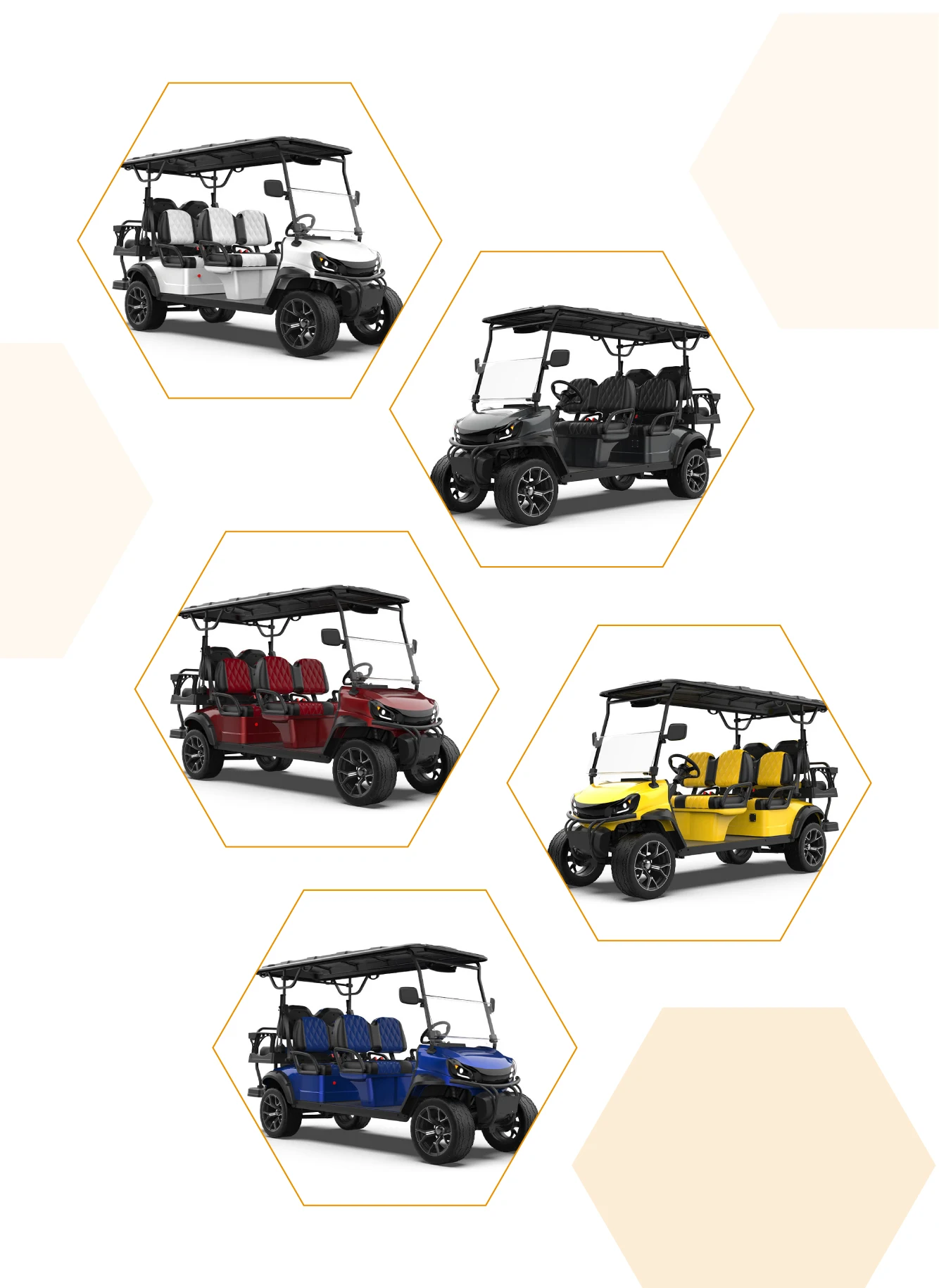 6 Seater Four Wheel Reasonable Prices 72v Electric Golf Cart Customized