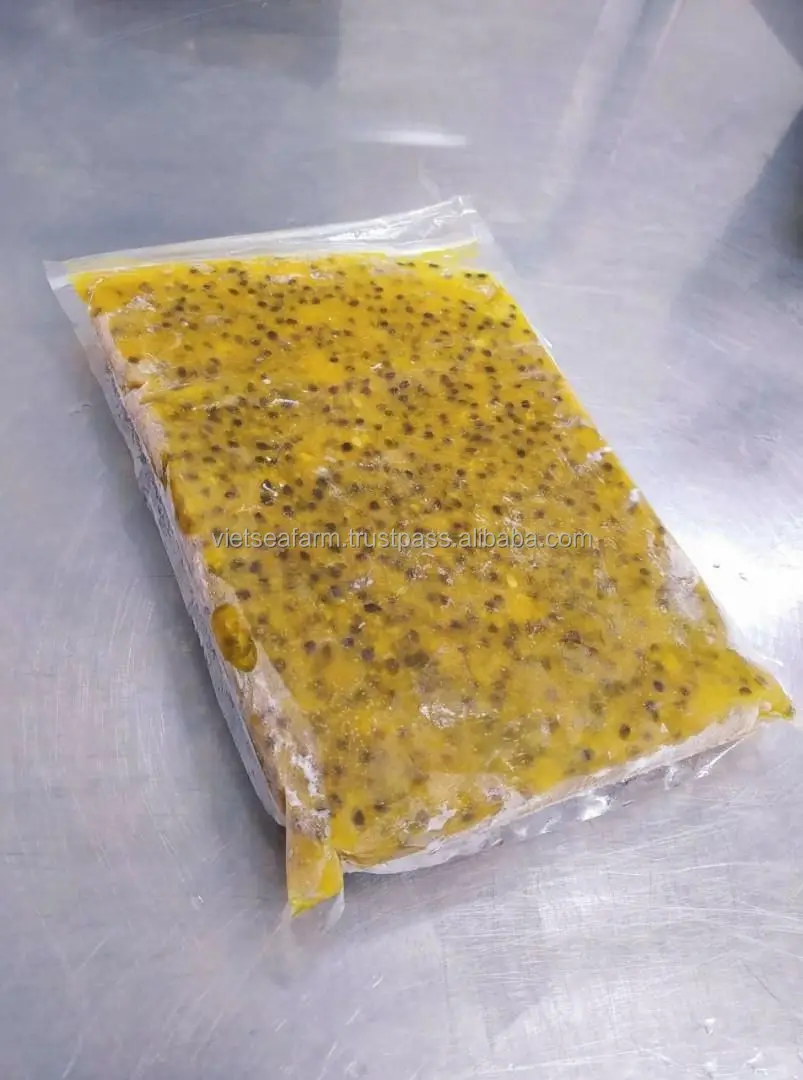 Frozen Iqf Unsweetened Passion Fruit Pulp Concentrate 100 Pure Fruit