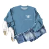 Blue sweatshirt (white font) printed on the chest