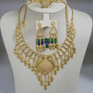 2026 Best Buy Indian Inspired African Fashion 24K Gold Plated Set Vintage Comoros Mayotte-Copper Earrings American Diamonds