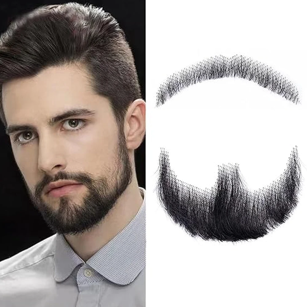 Knstliche Schnurrbrte, falscher Bart, 100 % Echthaar, Gesichtsbart fr  Mnner, realistischer Make-up-Bart, unsichtbarer falscher  Performance-Cosplay-Bart| Alibaba.com