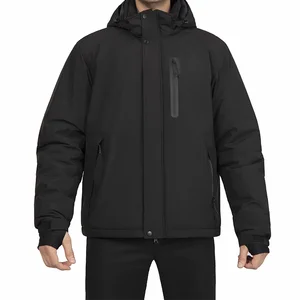 Wholesale Mens Windproof Puffer Jacket With Hoodie Custom Outdoor Winter Coats Cotton Jackets for Men