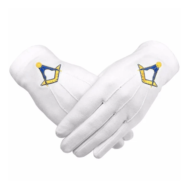 Перчатки шотландского обряда 2024 100% хлопковые масонские дышащие быстросохнущие перчатки для унисекс низкая цена анти-перчатки