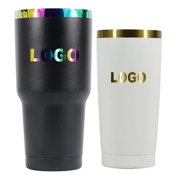 New Double Wall Vaccum Insulated 20oz Travel Mug Coffee Cup 30 oz Laser Engraveable Rainbow Plated Stainless Steel Tumbler