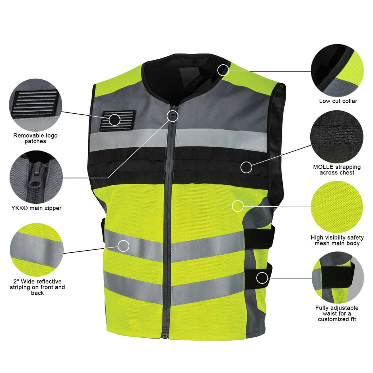 Reflective Motorcycle Safety Vest for Riders High Visibility Durable ...