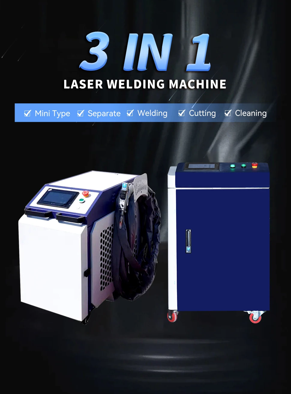 4 In 1 Handheld 1000w 1500w 2000w 3000w Fiber Laser Welding Machine For ...