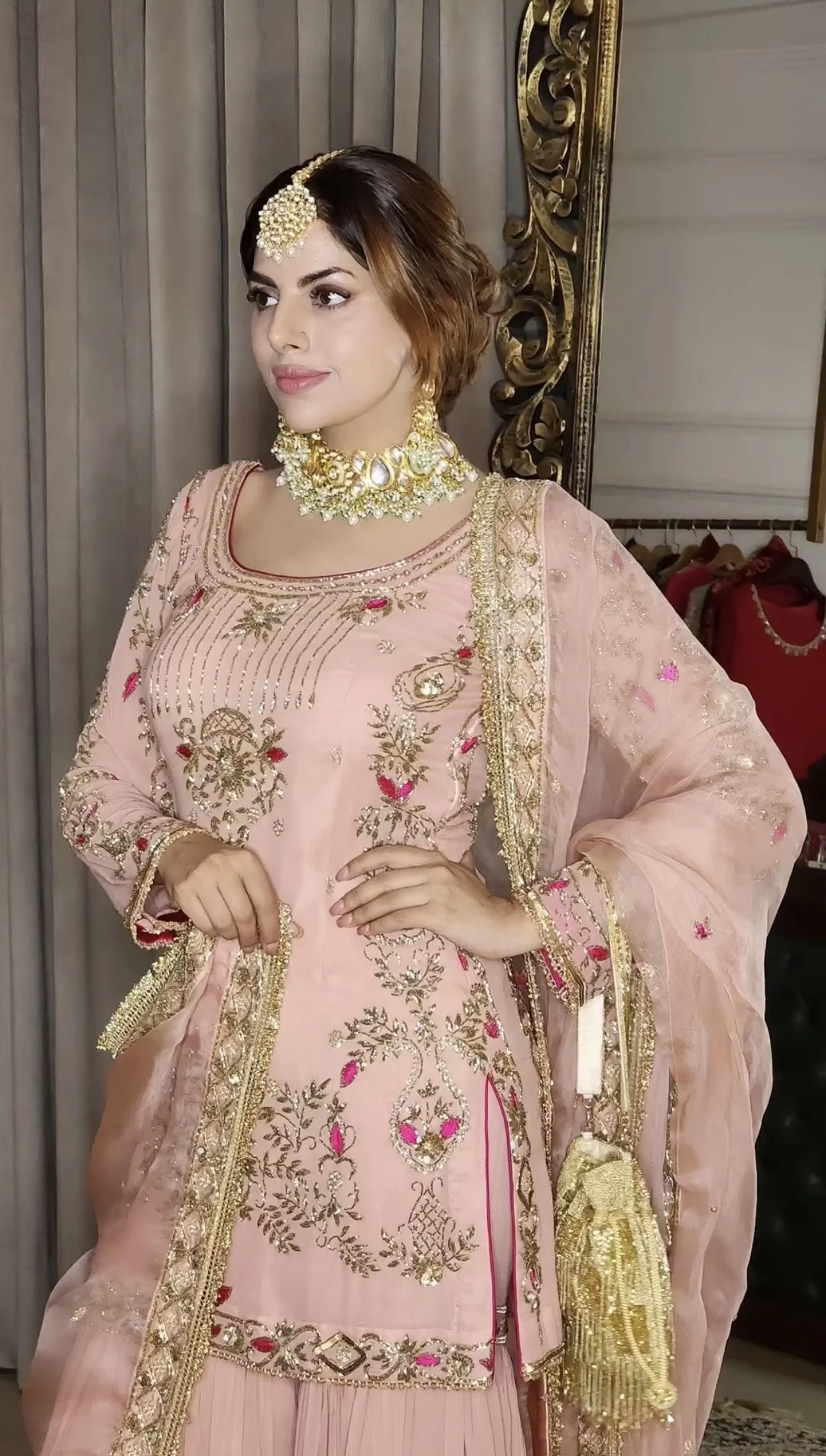 Heavy Exclusive Design of Fancy Embroidery Salwar Kameez Partywear Sharara Suit Women Sharara for Girls Indian Sharar Dress