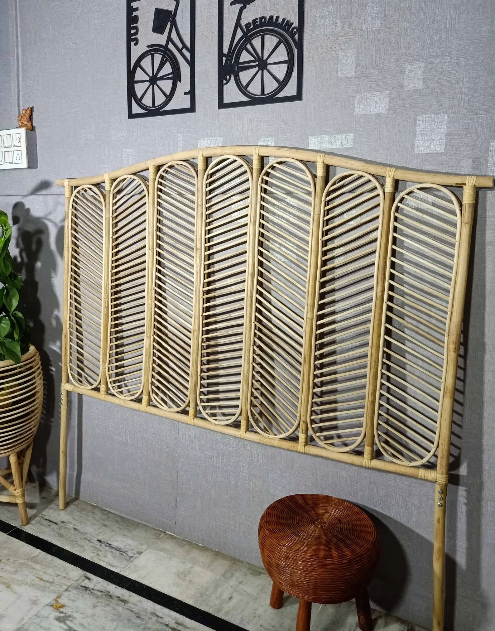 Basic Design Rattan Headboard And Bed Head Buy Bamboo Headboard