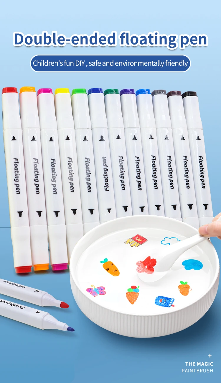 Inspire Children 12 Colors/set Floating Marker Pens Set With Spoon