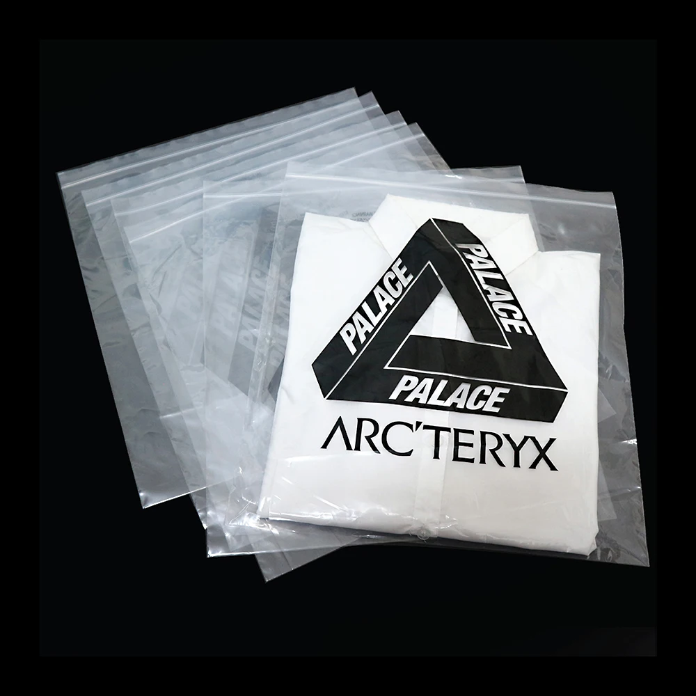 Custom Printing Size Transparent Zipper Plastic Bags for Clothes