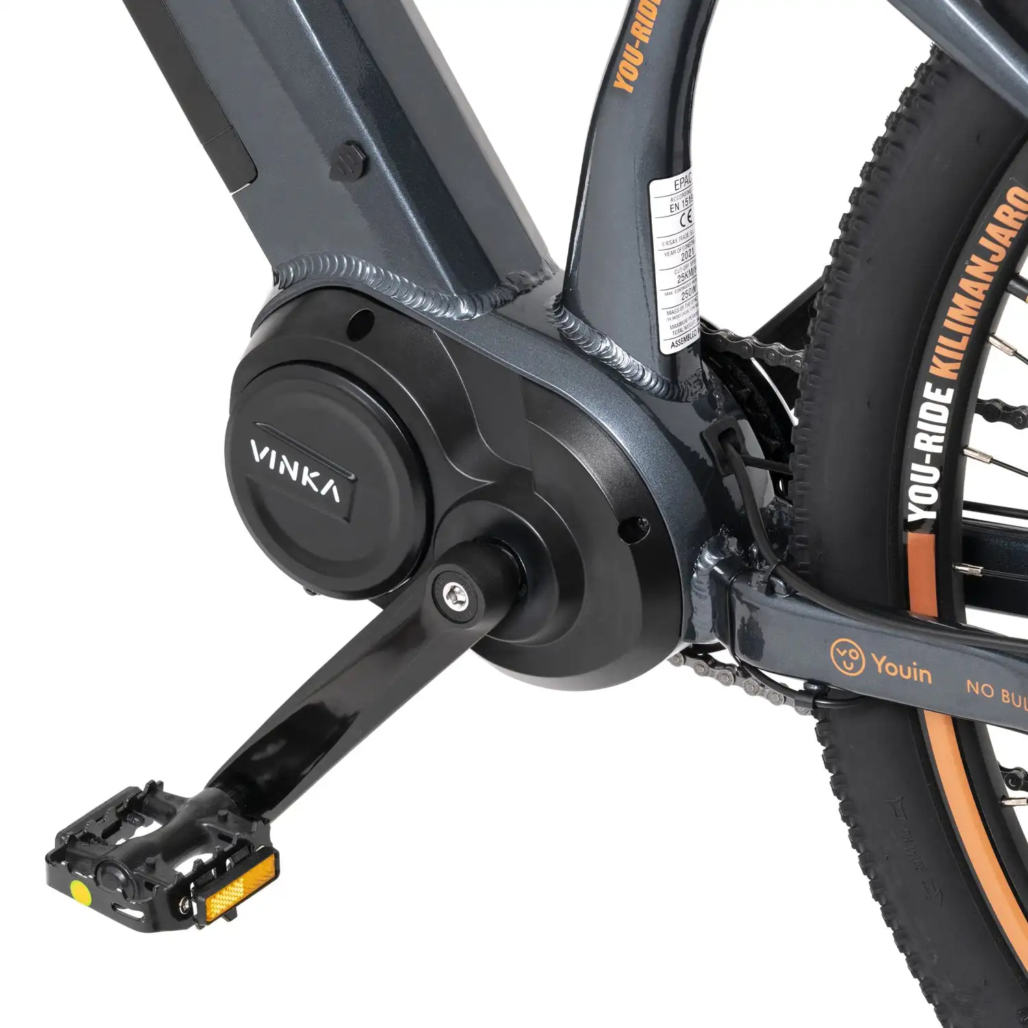 Youin Kilimanjaro Electric Bike 48V Lithium Battery Aluminum Frame Integrated & Hidden Position 60km Range Off-Road Usage