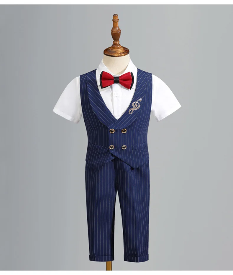 Babies Boys Suits & Waistcoats Classic Infant Black Striped Waist Coat