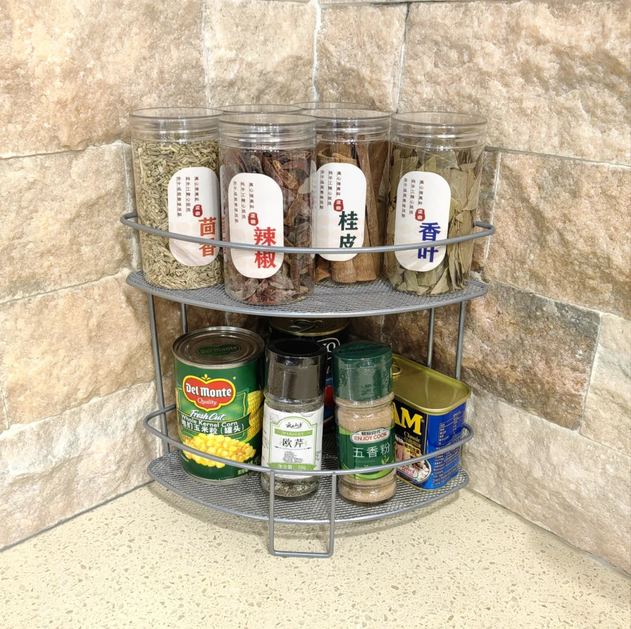 Gourmaid Corner Spice Rack Kitchen Spice Rack Organizer 2 Tier Corner