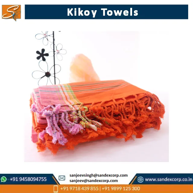 Latest New Design Turkish Kikoy Towel with Terry Fabric 100% OEM Beach Towel for Wholesale in India