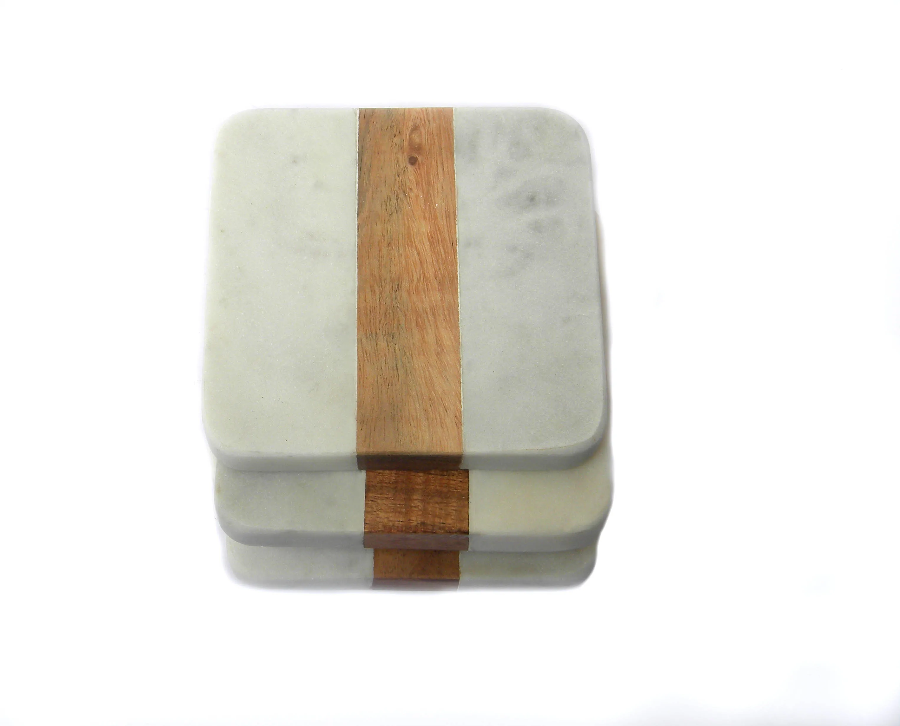 Черный мрамор с деревянной подставкой, декоративные экологически чистые подставки для напитков для кухонного стола