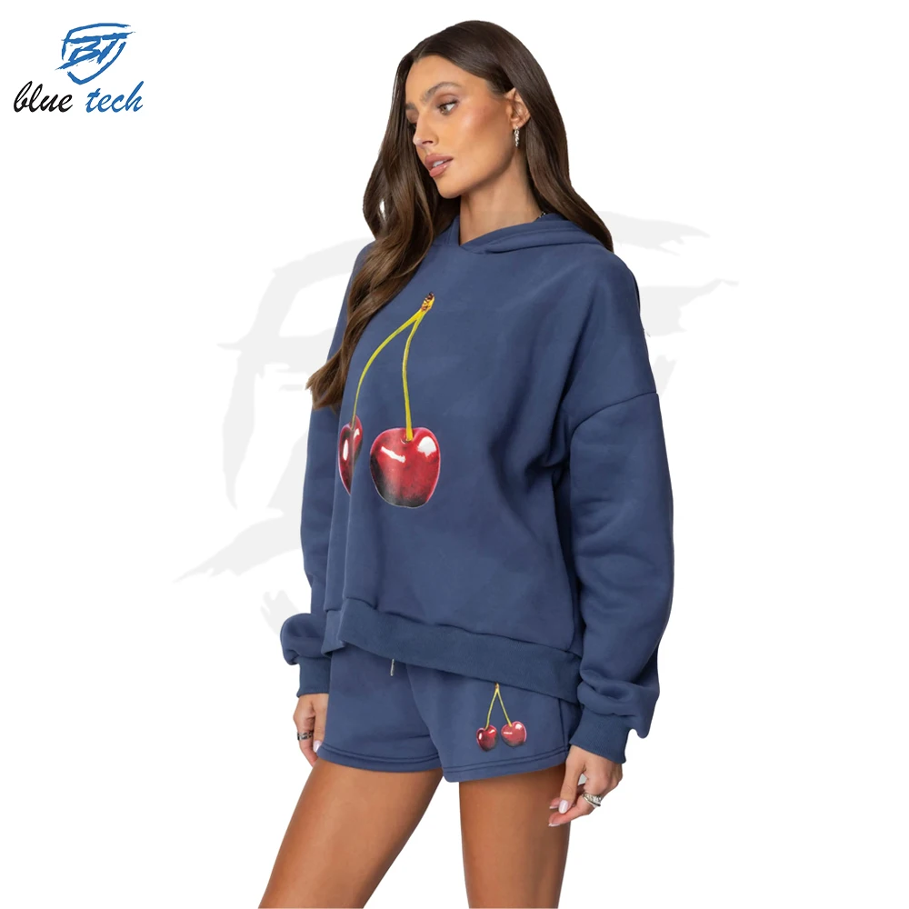 2025 Women's Heavyweight Cotton Polyester Hoodie Custom Pullover