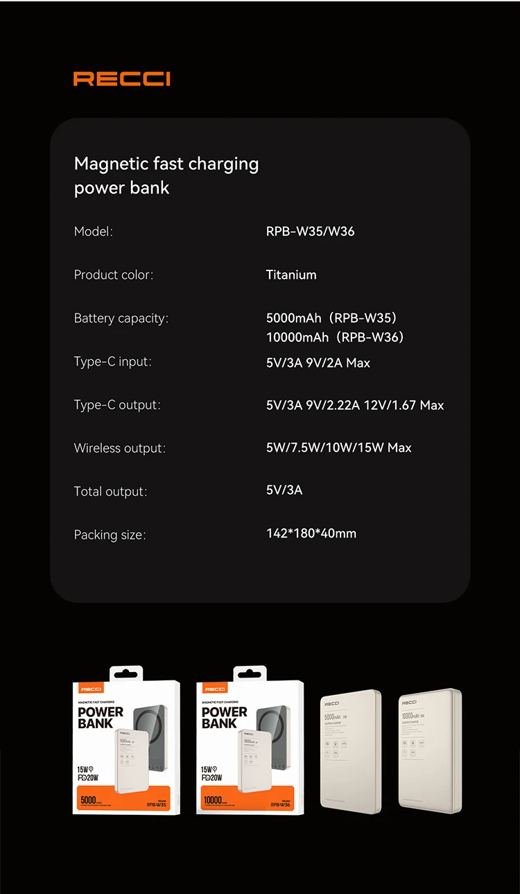 أحدث طراز-mAh Power Bank من النوع C-مخرج شحن سريع للغاية يظهر سعة حقيقية إخراج 15 وات