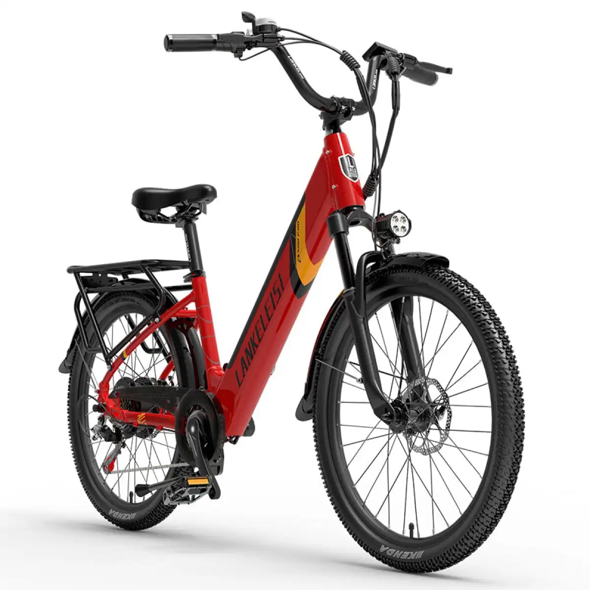LANKELEISI ES500 PRO Electric City Bike 48V 350W Front Hub Aluminum Alloy 7 Speeds Electronic Lithium Battery City Electric Bike