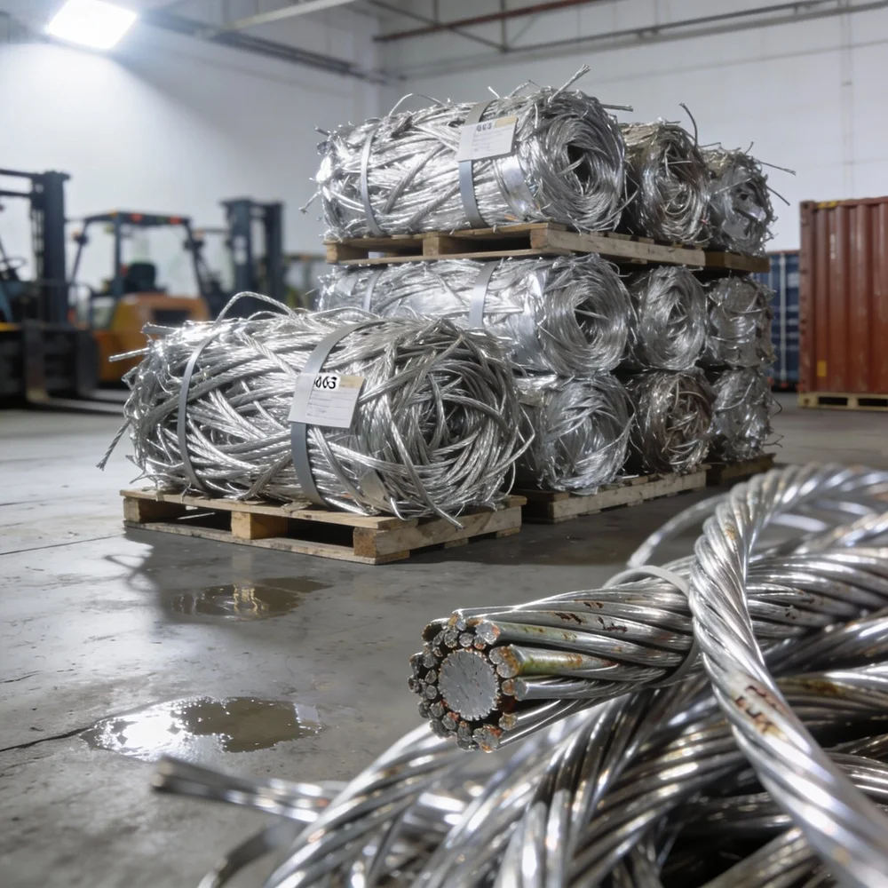 Bright Silver Clean 6063 Aluminum Wire Scrap High Density Bales for Recycling Metal Processing Plants