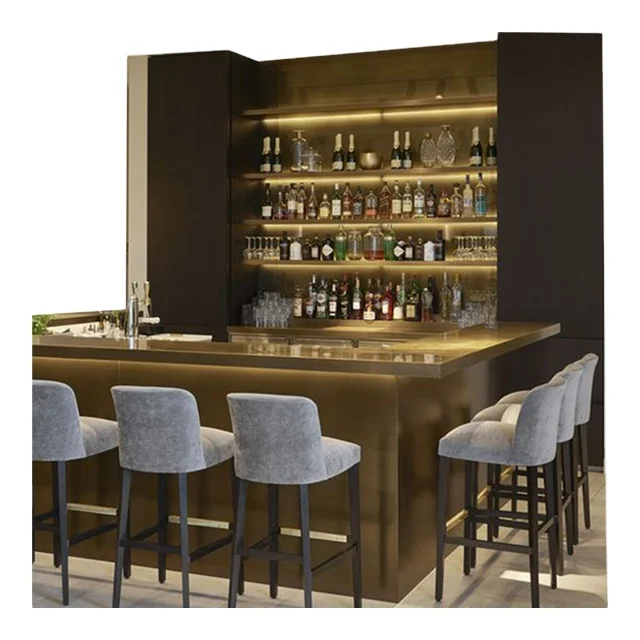 Commercial Luxury Modern Bar Display Night Club Furniture Bar Counter 3d Design For Club