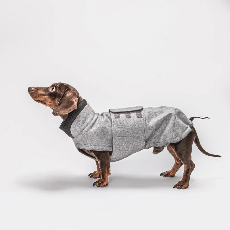 Laxney Oem Odm Custom Dog Coat Dachshund Brooklyn Flannel Grey