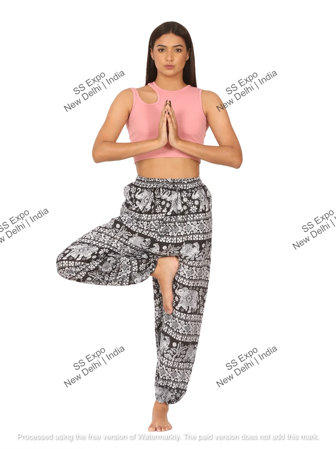 Free Size Elephant Print Balloon Harem Pants Women Comfortable Cotton Cargo Pants Hippy Boho Streetwear Style Summer Winter
