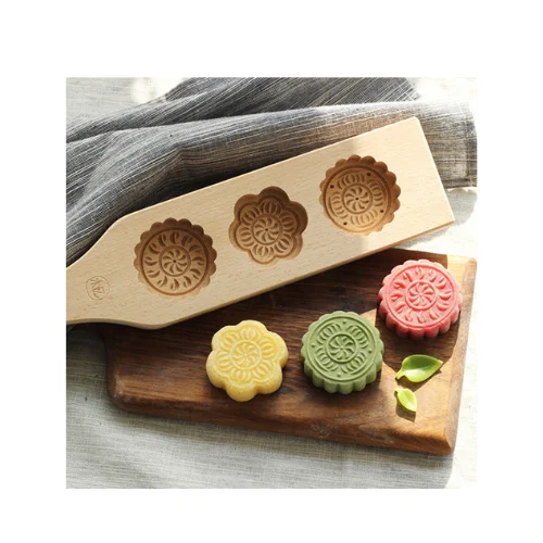Mold Chinese Traditional Mid-autumn Festival Moon Cake 4 Flowers Wooden Handmade Baking Muffin Mooncake Cookie Biscuit Chocolate Pumpkin Pie