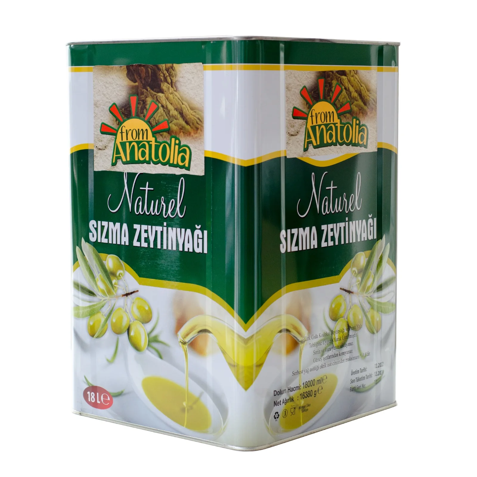 Лучшее качество высокое от холодного отжима Анатолии оливковое масло первого 18 л олова из Эгейского региона индейки