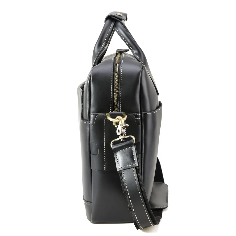Custom Vintage Business Satchel Crossbody Messenger Laptop Bag Handbag Crazy Horse Leather Briefcase Bag for Men