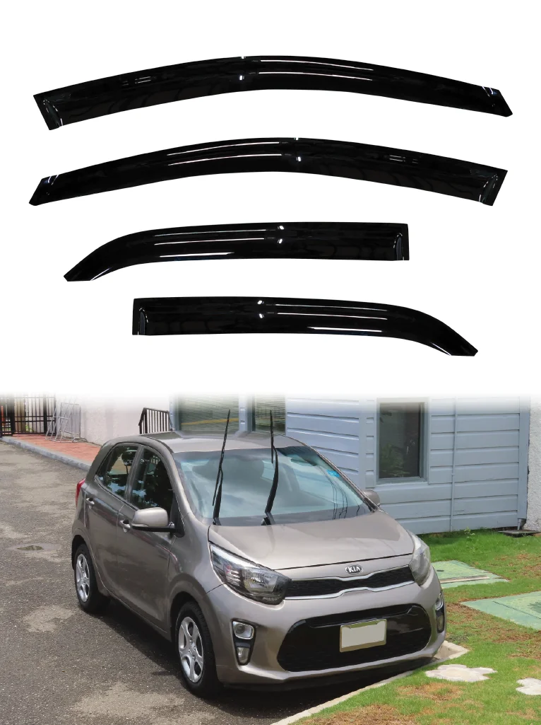 For Kia Picanto Morning 2017on Window Visor Vent Sun Shade Rain Guard