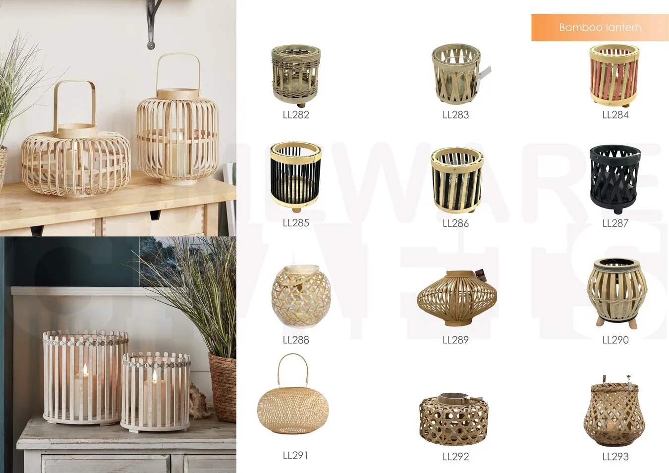 Decorative Rattan Candle Holders Bamboo With Legs Lantern-style ...