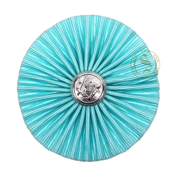 Turquoise Color Masonic Master Mason Rosettes with Button | Wholesale Regalia Rosettes for Accessories
