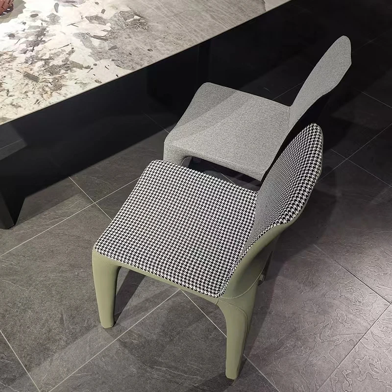 Минималистичный тканевый кожаный стул в скандинавском стиле для ресторана дома столовой обеденный из массива дерева