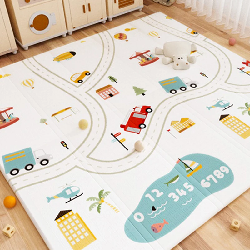 Extra-large Baby Play Mat for Floors,waterproof, Anti-slip, Reversible, Foam Mat for Safe Indoor & Outdoor Play Carton Unisex