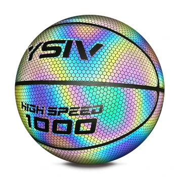 Holographic Glow in the Dark PU Basketball Illuminate Your Game with Reflective Brilliance