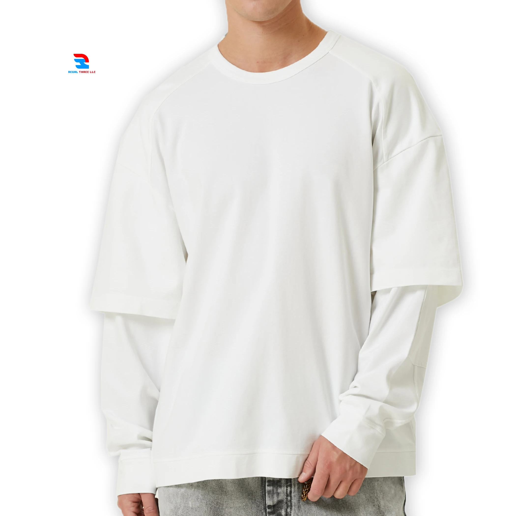 【新品未使用】WE’RTHY DOUBLE-SIDED LONG TEE 白 M Men's Double Layered Tee with 2 in 1 Sleeves - Summer Sportswear