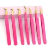 Glitter Hot Pink with Gold Tip
