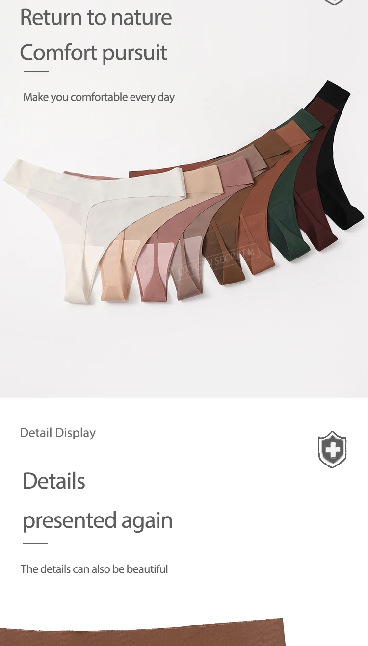 Wholesale Seamless Ultra Thin Low Waist Thong Women G String Ice Silk