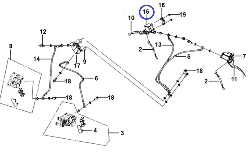 SYM OEM FR. Master Cylinder Assy. for JET 14 50/125/200