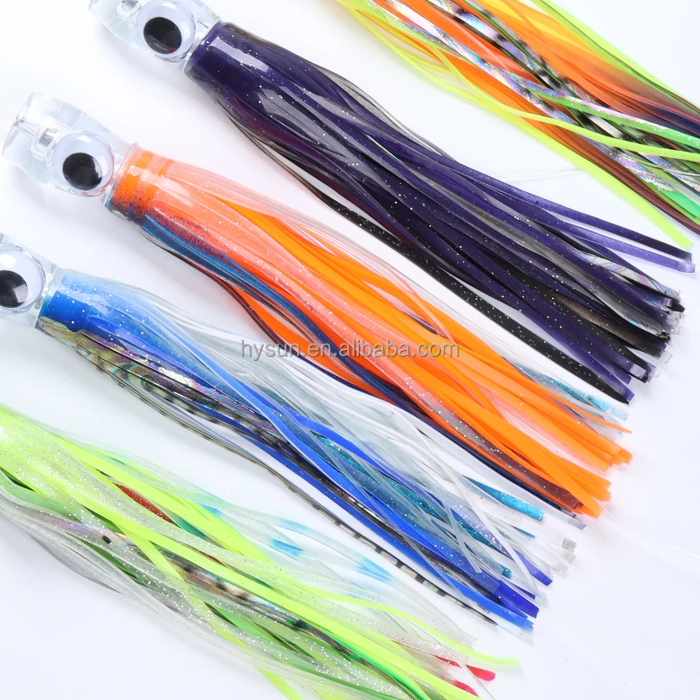 9" Bulb Shell Squid Skirt – Trolling Lure For Tuna, Mahi, Marlin – 5 Or 10 Pack