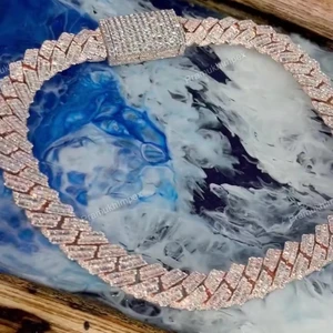 925 Silver 18K Gold Plated Miami Cuban Link Chain Necklace GRA Certificate Factory Wholesale Handmade Men's Quality Fashion