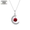925 Silver 18k White Gold Plated January Birthstone Necklace